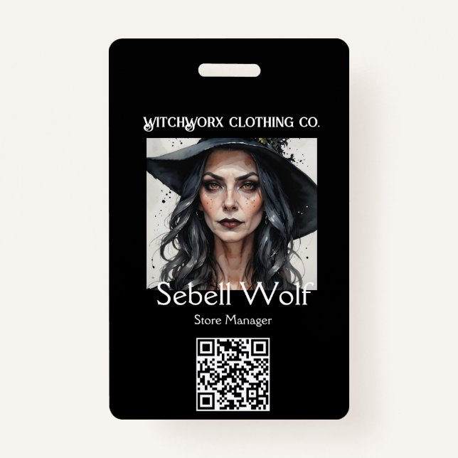 Crachá de Empregado do Pentágono Preto Gótico (Frente)