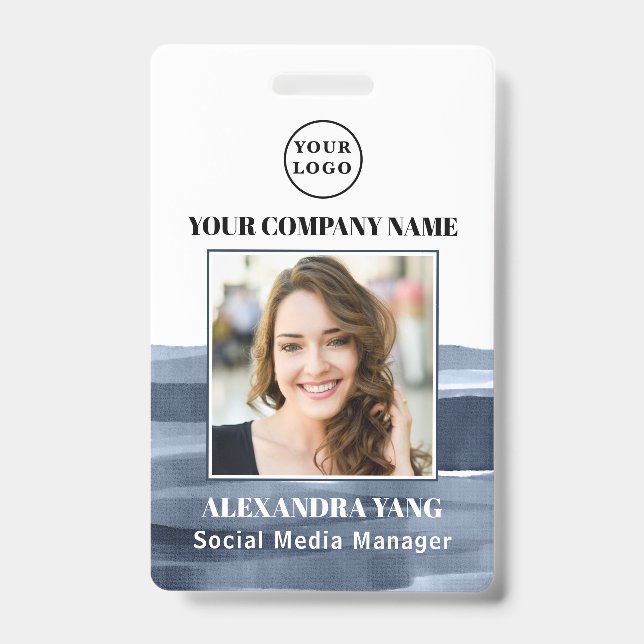 Crachá de Empresa Personalizado para Funcionário (Frente)