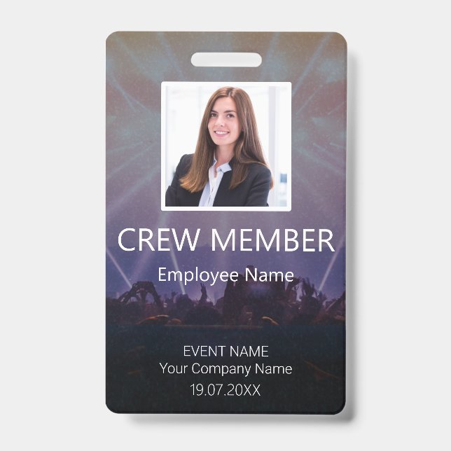 Crachá de evento com código de barras personalizad (Frente)