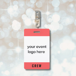 Crachá de Evento da Equipe Bold Red Crew
