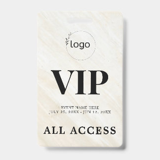 Crachá de Evento de Acesso Total VIP Personalizado
