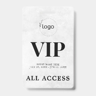 Crachá de Evento de Acesso Total VIP Personalizado