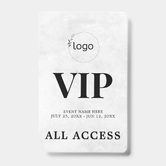 Crachá de Evento de Acesso Total VIP Personalizado (Frente)