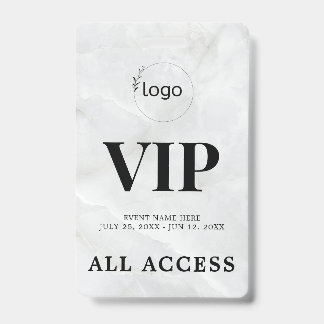 Crachá de Evento de Acesso Total VIP Personalizado