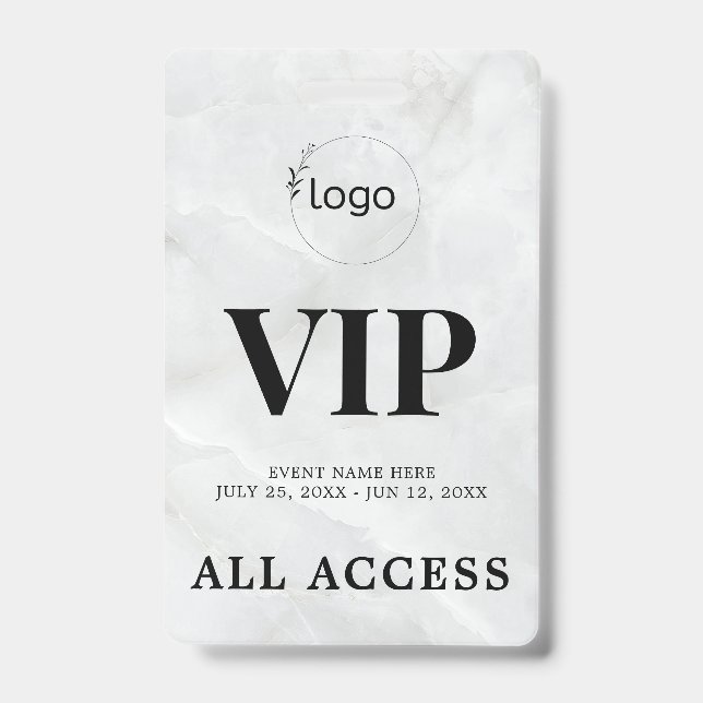 Crachá de Evento de Acesso Total VIP Personalizado (Frente)