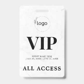 Crachá de Evento de Acesso Total VIP Personalizado