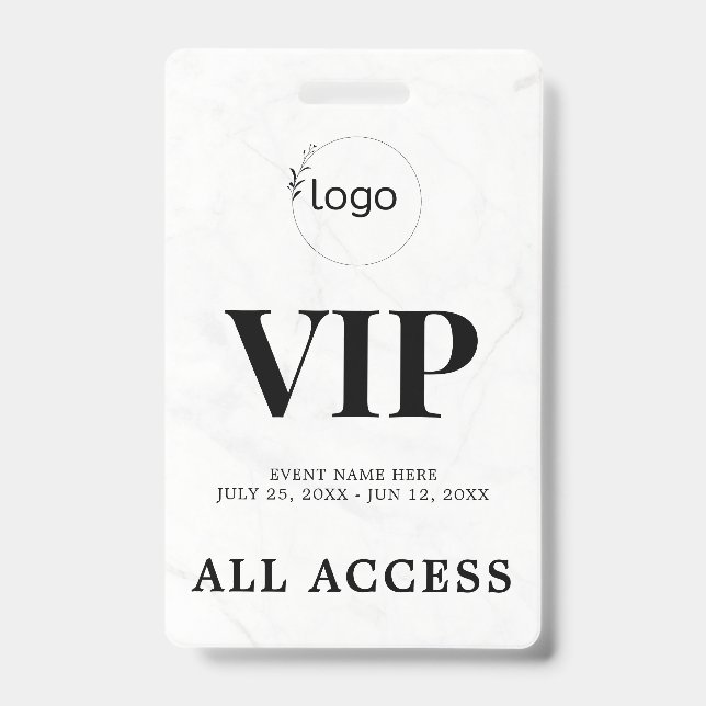Crachá de Evento de Acesso Total VIP Personalizado (Frente)