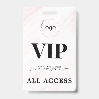 Crachá de Evento de Acesso Total VIP Personalizado