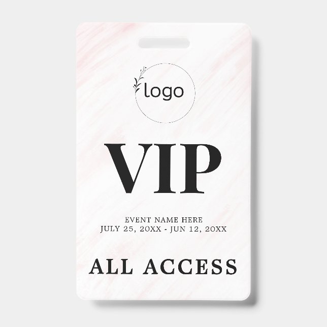 Crachá de Evento de Acesso Total VIP Personalizado (Frente)