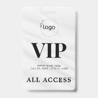 Crachá de Evento de Acesso Total VIP Personalizado