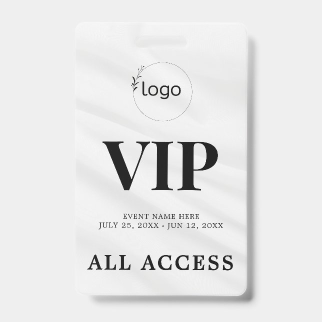 Crachá de Evento de Acesso Total VIP Personalizado (Frente)