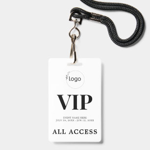 Crachá de Evento de Acesso Total VIP Personalizado
