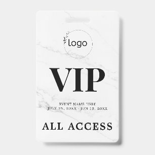 Crachá de Evento de Acesso Total VIP Personalizado