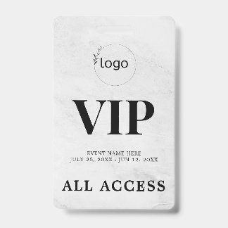 Crachá de Evento de Acesso Total VIP Personalizado