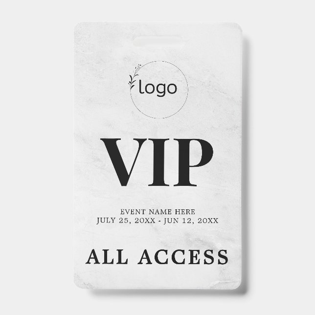 Crachá de Evento de Acesso Total VIP Personalizado (Frente)
