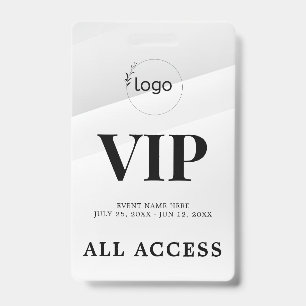 Crachá de Evento de Acesso Total VIP Personalizado