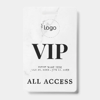 Crachá de Evento de Acesso Total VIP Personalizado