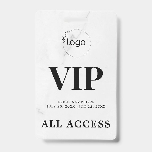 Crachá de Evento de Acesso Total VIP Personalizado (Frente)
