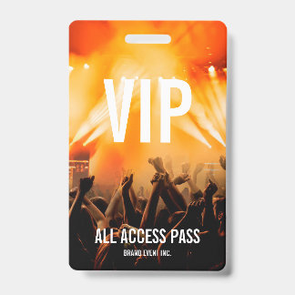 Crachá de Evento de Música com Acesso Total VIP