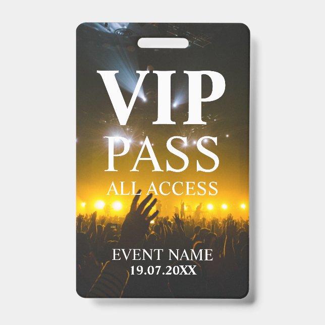 Crachá de evento de QR Code VIP personalizado (Frente)