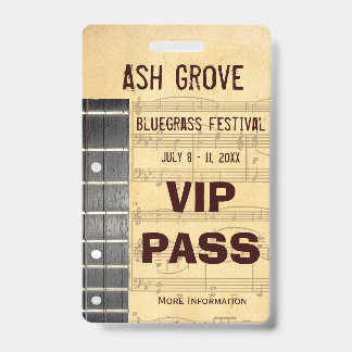 Crachá De Evento Para Acesso A Evento Musical