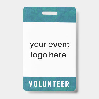 Crachá de Evento para Equipe Voluntária Verde Azul