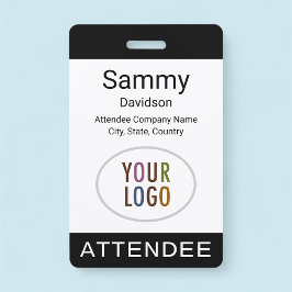 Crachá de evento para participante com logotipo, c