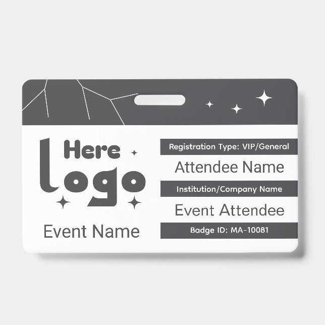 Crachá de evento personalizado conferência (Frente)