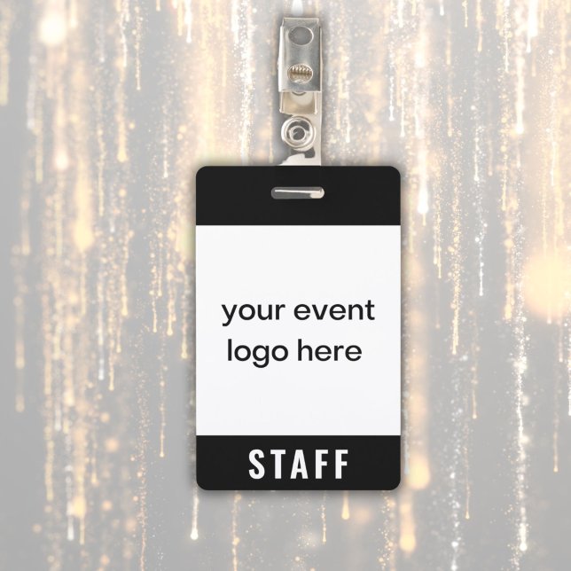 Crachá de Eventos do funcionarios (Staff event badge with custom logo)
