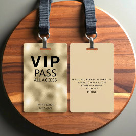 Crachá de Folha Dourada de Evento de Acesso Total