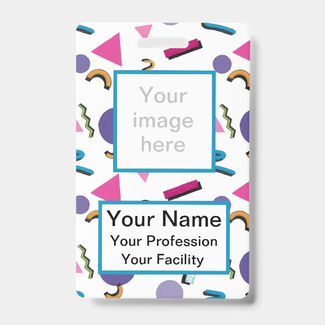 Crachá de Formas Personalizadas 90s (Frente)