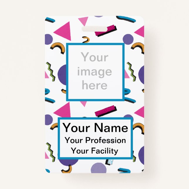 Crachá de Formas Personalizadas 90s (Frente)