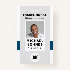 crachá de foto de enfermeiro do funcionário e nome