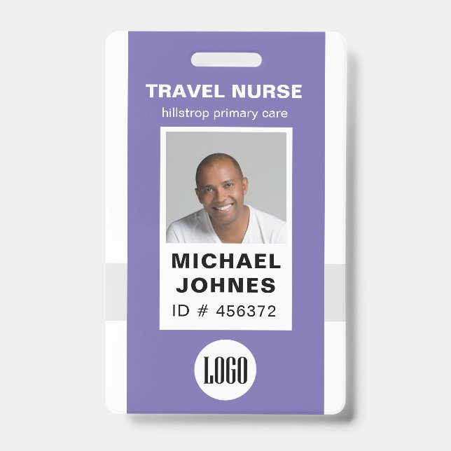 crachá de foto de enfermeiro do funcionário e nome (Frente)