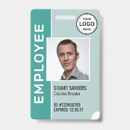 Crachá de Foto de Funcionário com Logotipo Corpora