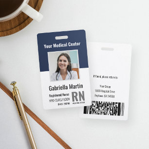 Crachá de Foto de Funcionário Médico Personalizado