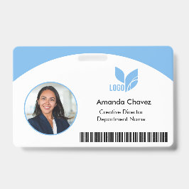 Crachá de Foto de Funcionário QR Código de Barras 