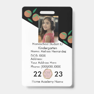 Crachá de Foto de ID de Escola de Ensino em Casa L