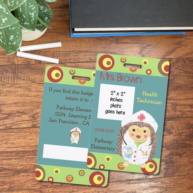 Crachá de Foto do Técnico de Saúde da Escola Eleme (Criador carregado)