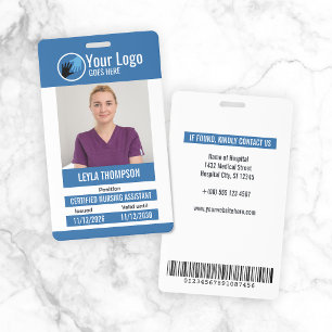 Crachá de Foto ID Azul para Equipe de Hospital com