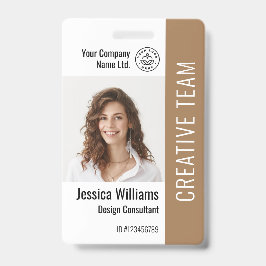 Crachá de Foto ID Personalizado com Nome e Logotip