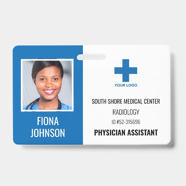 Crachá de Foto ID Personalizado de Funcionário Méd (Frente)