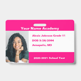 Crachá de Foto Personalizado para Ensino em Casa C
