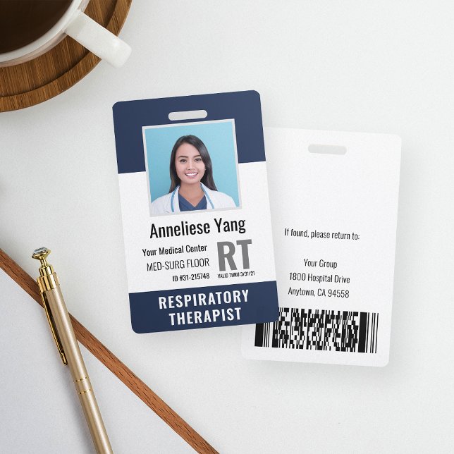 Crachá de Foto Personalizado para Funcionários Méd (Criador carregado)