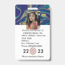 Crachá de Fotografia do Abstrato para ID da Escola