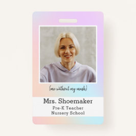 Crachá de Fotografia do Professor Pré-escolar, ar