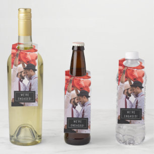 Crachá de fotos NOIVADO Etiqueta de Arranjo da