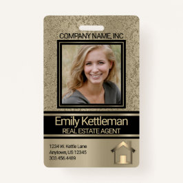 Crachá de fotos profissional - Dourado