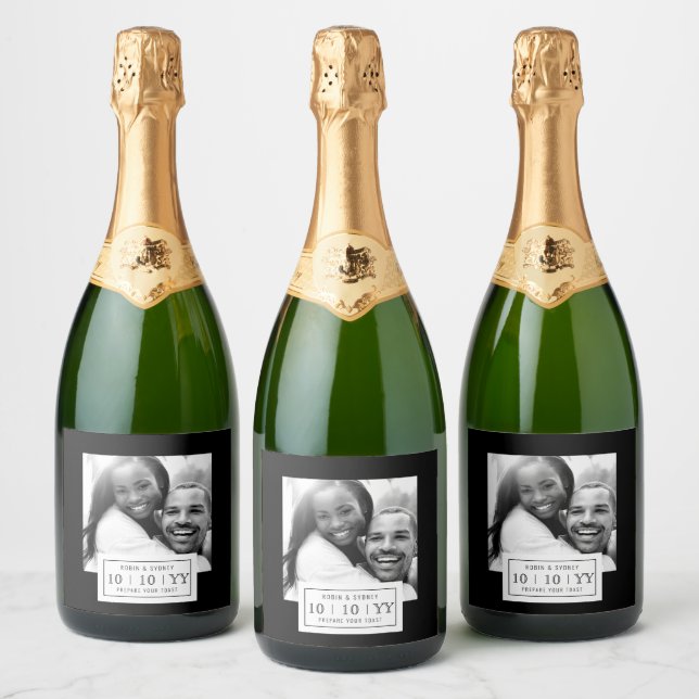 Crachá de fotos | Salvar a data | Rótulo do frasco (Garrafas)