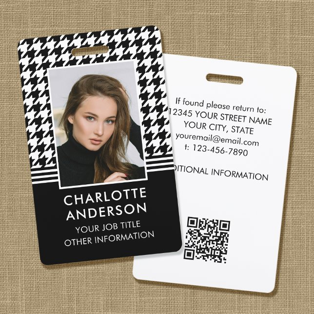 Crachá de Funcionário com Foto Personalizada Chic  (Criador carregado)